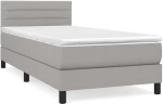 ΚΡΕΒΑΤΙ BOXSPRING ΜΕ ΣΤΡΩΜΑ ΑΝΟΙΧΤΟ ΓΚΡΙ 90X190 ΕΚ. ΥΦΑΣΜΑΤΙΝΟ 3140097
