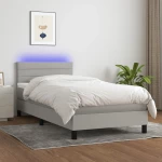 ΚΡΕΒΑΤΙ BOXSPRING ΜΕ ΣΤΡΩΜΑ & LED ΑΝ.ΓΚΡΙ 90X190 ΕΚ. ΥΦΑΣΜΑΤΙΝΟ 3133197