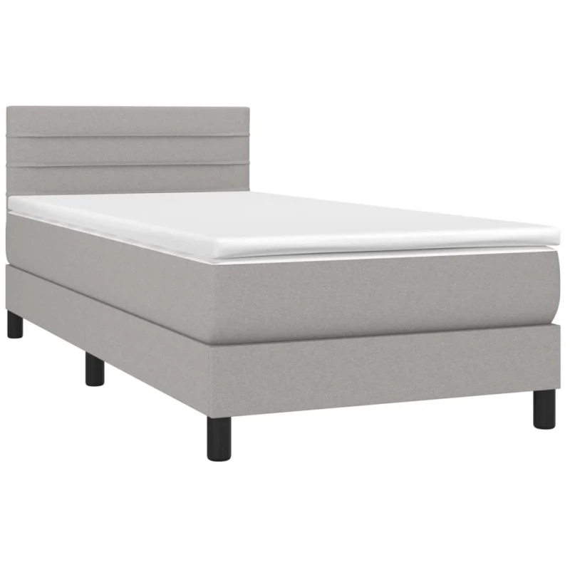ΚΡΕΒΑΤΙ BOXSPRING ΜΕ ΣΤΡΩΜΑ & LED ΑΝ.ΓΚΡΙ 90X190 ΕΚ. ΥΦΑΣΜΑΤΙΝΟ 3133197