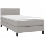ΚΡΕΒΑΤΙ BOXSPRING ΜΕ ΣΤΡΩΜΑ & LED ΑΝ.ΓΚΡΙ 90X190 ΕΚ. ΥΦΑΣΜΑΤΙΝΟ 3133197
