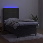 ΚΡΕΒΑΤΙ BOXSPRING ΜΕ ΣΤΡΩΜΑ & LED ΣΚ. ΓΚΡΙ 90X200 ΕΚ. ΒΕΛΟΥΔΙΝΟ 3139602