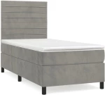 ΚΡΕΒΑΤΙ BOXSPRING ΜΕ ΣΤΡΩΜΑ ΑΝΟΙΧΤΟ ΓΚΡΙ 90X190 ΕΚ. ΒΕΛΟΥΔΙΝΟ 3143055