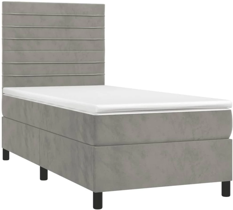 ΚΡΕΒΑΤΙ BOXSPRING ΜΕ ΣΤΡΩΜΑ ΑΝΟΙΧΤΟ ΓΚΡΙ 90X190 ΕΚ. ΒΕΛΟΥΔΙΝΟ 3143055