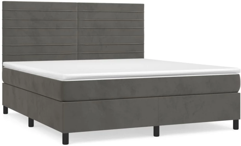 ΚΡΕΒΑΤΙ BOXSPRING ΜΕ ΣΤΡΩΜΑ ΣΚΟΥΡΟ ΓΚΡΙ 180X200 ΕΚ. ΒΕΛΟΥΔΙΝΟ 3143098