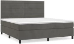 ΚΡΕΒΑΤΙ BOXSPRING ΜΕ ΣΤΡΩΜΑ ΣΚΟΥΡΟ ΓΚΡΙ 180X200 ΕΚ. ΒΕΛΟΥΔΙΝΟ 3143098