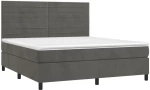 ΚΡΕΒΑΤΙ BOXSPRING ΜΕ ΣΤΡΩΜΑ ΣΚΟΥΡΟ ΓΚΡΙ 180X200 ΕΚ. ΒΕΛΟΥΔΙΝΟ 3143098