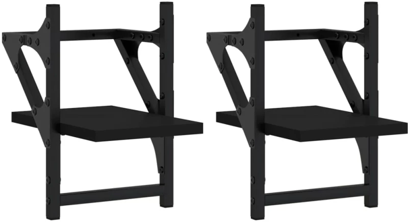 ΡΑΦΙΑ ΤΟΙΧΟΥ ΜΕ ΜΠΑΡΑ 2 ΤΕΜ. ΜΑΥΡΑ 20 X 25 X 30 ΕΚ. 836228