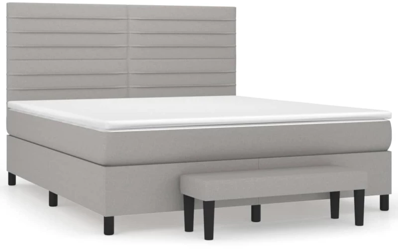 ΚΡΕΒΑΤΙ BOXSPRING ΜΕ ΣΤΡΩΜΑ ΑΝΟΙΧΤΟ ΓΚΡΙ 180X200 ΕΚ. ΥΦΑΣΜΑΤΙΝΟ 3136693