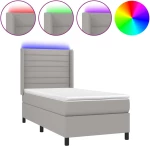 ΚΡΕΒΑΤΙ BOXSPRING ΜΕ ΣΤΡΩΜΑ & LED ΑΝ.ΓΚΡΙ 100X200ΕΚ. ΥΦΑΣΜΑΤΙΝΟ 3138373