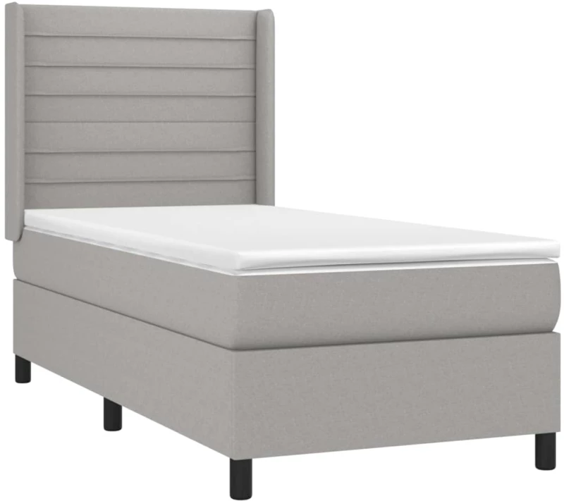ΚΡΕΒΑΤΙ BOXSPRING ΜΕ ΣΤΡΩΜΑ & LED ΑΝ.ΓΚΡΙ 100X200ΕΚ. ΥΦΑΣΜΑΤΙΝΟ 3138373