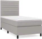 ΚΡΕΒΑΤΙ BOXSPRING ΜΕ ΣΤΡΩΜΑ ΑΝΟΙΧΤΟ ΓΚΡΙ 90X190 ΕΚ. ΥΦΑΣΜΑΤΙΝΟ 3141817
