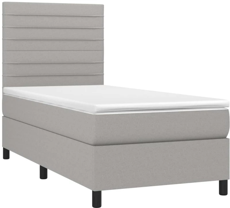 ΚΡΕΒΑΤΙ BOXSPRING ΜΕ ΣΤΡΩΜΑ ΑΝΟΙΧΤΟ ΓΚΡΙ 90X190 ΕΚ. ΥΦΑΣΜΑΤΙΝΟ 3141817