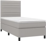 ΚΡΕΒΑΤΙ BOXSPRING ΜΕ ΣΤΡΩΜΑ ΑΝΟΙΧΤΟ ΓΚΡΙ 90X190 ΕΚ. ΥΦΑΣΜΑΤΙΝΟ 3141817