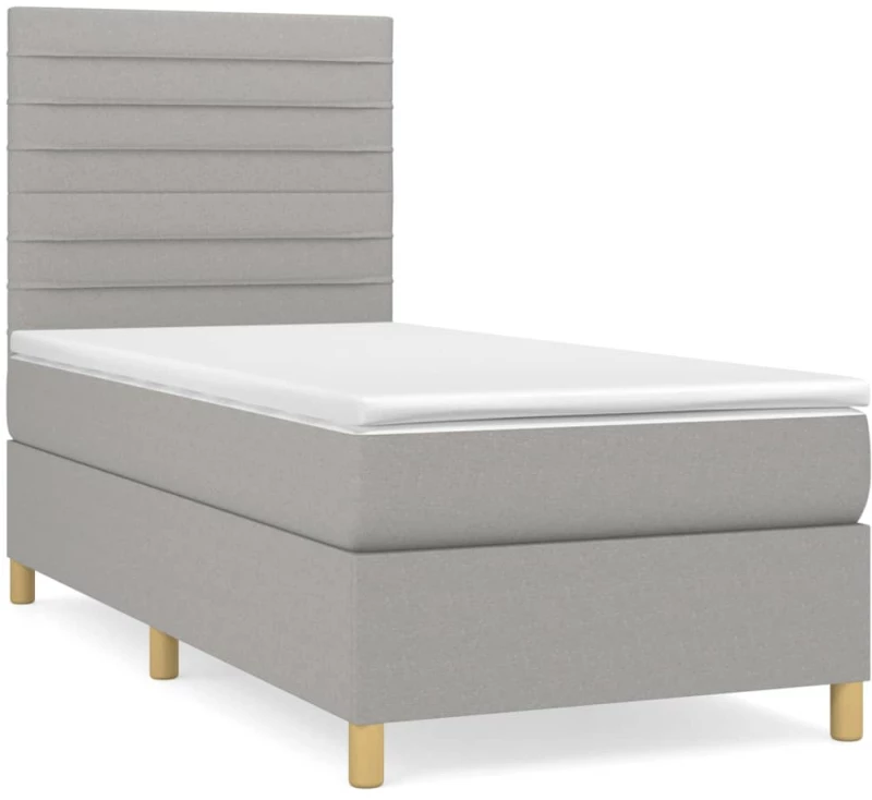 ΚΡΕΒΑΤΙ BOXSPRING ΜΕ ΣΤΡΩΜΑ ΑΝΟΙΧΤΟ ΓΚΡΙ 90X200 ΕΚ. ΥΦΑΣΜΑΤΙΝΟ 3142385