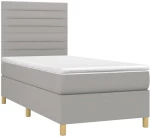 ΚΡΕΒΑΤΙ BOXSPRING ΜΕ ΣΤΡΩΜΑ ΑΝΟΙΧΤΟ ΓΚΡΙ 90X200 ΕΚ. ΥΦΑΣΜΑΤΙΝΟ 3142385