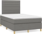 ΚΡΕΒΑΤΙ BOXSPRING ΜΕ ΣΤΡΩΜΑ ΣΚΟΥΡΟ ΓΚΡΙ 120X200 ΕΚ. ΥΦΑΣΜΑΤΙΝΟ 3142402