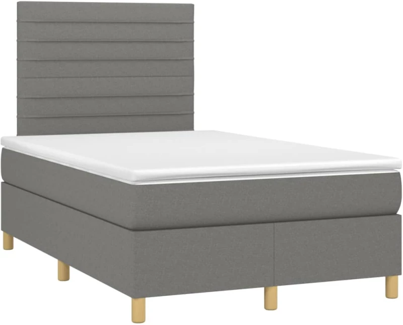 ΚΡΕΒΑΤΙ BOXSPRING ΜΕ ΣΤΡΩΜΑ ΣΚΟΥΡΟ ΓΚΡΙ 120X200 ΕΚ. ΥΦΑΣΜΑΤΙΝΟ 3142402