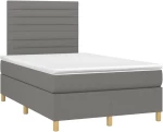 ΚΡΕΒΑΤΙ BOXSPRING ΜΕ ΣΤΡΩΜΑ ΣΚΟΥΡΟ ΓΚΡΙ 120X200 ΕΚ. ΥΦΑΣΜΑΤΙΝΟ 3142402