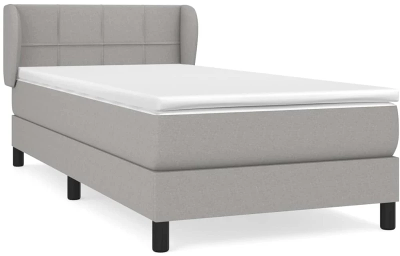 ΚΡΕΒΑΤΙ BOXSPRING ΜΕ ΣΤΡΩΜΑ ΑΝΟΙΧΤΟ ΓΚΡΙ 90X190 ΕΚ. ΥΦΑΣΜΑΤΙΝΟ 3126205