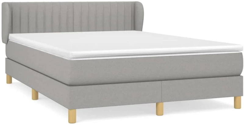 ΚΡΕΒΑΤΙ BOXSPRING ΜΕ ΣΤΡΩΜΑ ΑΝΟΙΧΤΟ ΓΚΡΙ 140X190 ΕΚ. ΥΦΑΣΜΑΤΙΝΟ 3126957