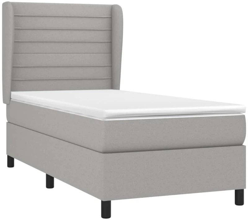 ΚΡΕΒΑΤΙ BOXSPRING ΜΕ ΣΤΡΩΜΑ ΑΝΟΙΧΤΟ ΓΚΡΙ 80X200 ΕΚ. ΥΦΑΣΜΑΤΙΝΟ 3127997