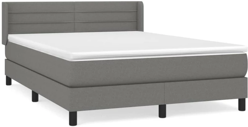 ΚΡΕΒΑΤΙ BOXSPRING ΜΕ ΣΤΡΩΜΑ ΣΚΟΥΡΟ ΓΚΡΙ 140X200 ΕΚ ΥΦΑΣΜΑΤΙΝΟ 3129794