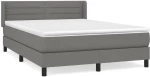 ΚΡΕΒΑΤΙ BOXSPRING ΜΕ ΣΤΡΩΜΑ ΣΚΟΥΡΟ ΓΚΡΙ 140X200 ΕΚ ΥΦΑΣΜΑΤΙΝΟ 3129794