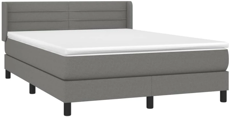 ΚΡΕΒΑΤΙ BOXSPRING ΜΕ ΣΤΡΩΜΑ ΣΚΟΥΡΟ ΓΚΡΙ 140X200 ΕΚ ΥΦΑΣΜΑΤΙΝΟ 3129794