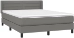 ΚΡΕΒΑΤΙ BOXSPRING ΜΕ ΣΤΡΩΜΑ ΣΚΟΥΡΟ ΓΚΡΙ 140X200 ΕΚ ΥΦΑΣΜΑΤΙΝΟ 3129794