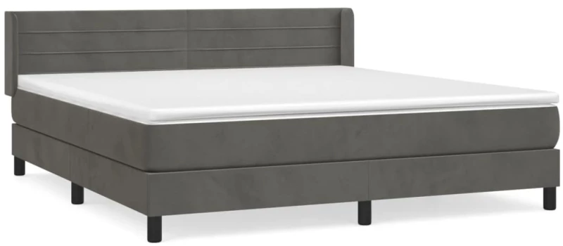 ΚΡΕΒΑΤΙ BOXSPRING ΜΕ ΣΤΡΩΜΑ ΣΚΟΥΡΟ ΓΚΡΙ 160X200 ΕΚ. ΒΕΛΟΥΔΙΝΟ 3131028