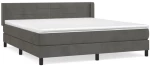 ΚΡΕΒΑΤΙ BOXSPRING ΜΕ ΣΤΡΩΜΑ ΣΚΟΥΡΟ ΓΚΡΙ 160X200 ΕΚ. ΒΕΛΟΥΔΙΝΟ 3131028