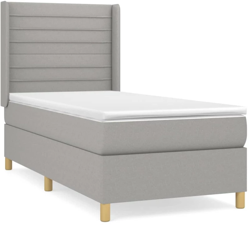 ΚΡΕΒΑΤΙ BOXSPRING ΜΕ ΣΤΡΩΜΑ ΑΝΟΙΧΤΟ ΓΚΡΙ 80X200 ΕΚ. ΥΦΑΣΜΑΤΙΝΟ 3132025