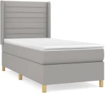 ΚΡΕΒΑΤΙ BOXSPRING ΜΕ ΣΤΡΩΜΑ ΑΝΟΙΧΤΟ ΓΚΡΙ 80X200 ΕΚ. ΥΦΑΣΜΑΤΙΝΟ 3132025