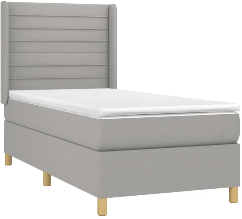 ΚΡΕΒΑΤΙ BOXSPRING ΜΕ ΣΤΡΩΜΑ ΑΝΟΙΧΤΟ ΓΚΡΙ 80X200 ΕΚ. ΥΦΑΣΜΑΤΙΝΟ 3132025