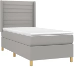 ΚΡΕΒΑΤΙ BOXSPRING ΜΕ ΣΤΡΩΜΑ ΑΝΟΙΧΤΟ ΓΚΡΙ 80X200 ΕΚ. ΥΦΑΣΜΑΤΙΝΟ 3132025