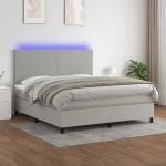 ΚΡΕΒΑΤΙ BOXSPRING ΜΕ ΣΤΡΩΜΑ & LED ΑΝ.ΓΚΡΙ 160X200ΕΚ. ΥΦΑΣΜΑΤΙΝΟ 3134725