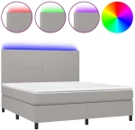 ΚΡΕΒΑΤΙ BOXSPRING ΜΕ ΣΤΡΩΜΑ & LED ΑΝ.ΓΚΡΙ 160X200ΕΚ. ΥΦΑΣΜΑΤΙΝΟ 3134725