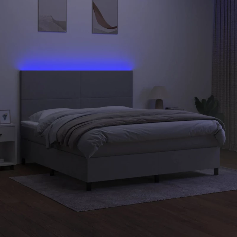ΚΡΕΒΑΤΙ BOXSPRING ΜΕ ΣΤΡΩΜΑ & LED ΑΝ.ΓΚΡΙ 160X200ΕΚ. ΥΦΑΣΜΑΤΙΝΟ 3134725