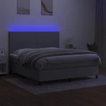 ΚΡΕΒΑΤΙ BOXSPRING ΜΕ ΣΤΡΩΜΑ & LED ΑΝ.ΓΚΡΙ 160X200ΕΚ. ΥΦΑΣΜΑΤΙΝΟ 3134725