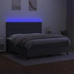 ΚΡΕΒΑΤΙ BOXSPRING ΜΕ ΣΤΡΩΜΑ & LED ΣΚ.ΓΚΡΙ 160X200 ΕΚ ΥΦΑΣΜΑΤΙΝΟ 3134966