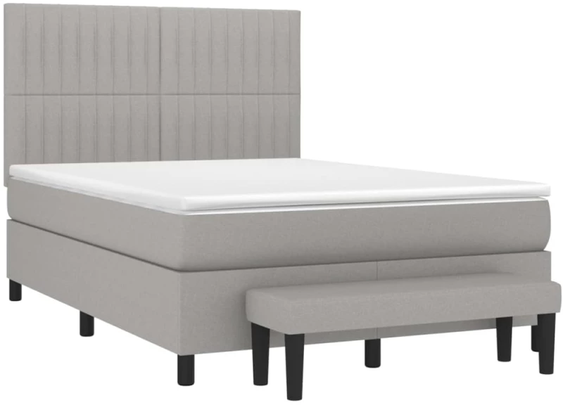 ΚΡΕΒΑΤΙ BOXSPRING ΜΕ ΣΤΡΩΜΑ ΑΝΟΙΧΤΟ ΓΚΡΙ 140X200 ΕΚ. ΥΦΑΣΜΑΤΙΝΟ 3136757