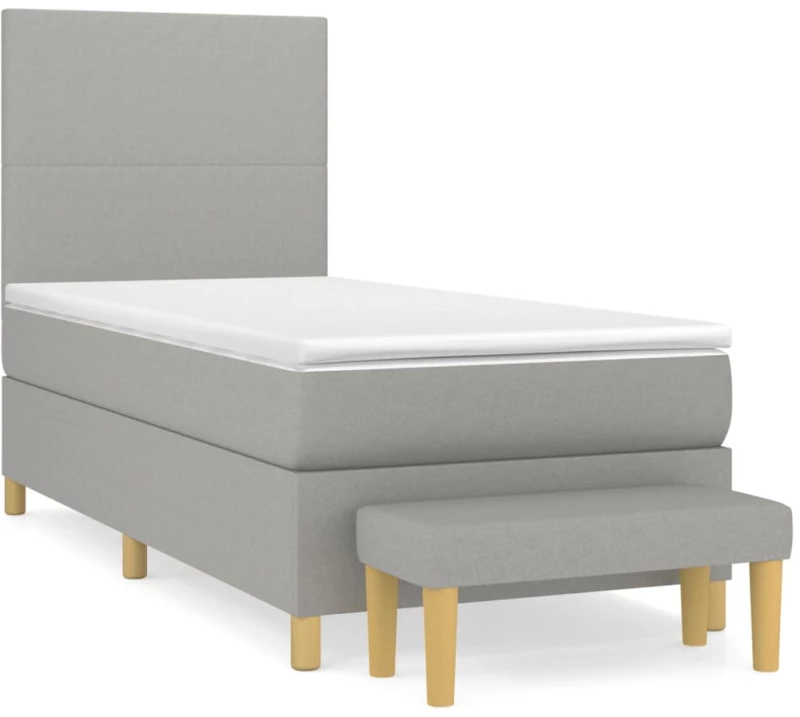 ΚΡΕΒΑΤΙ BOXSPRING ΜΕ ΣΤΡΩΜΑ ΑΝΟΙΧΤΟ ΓΚΡΙ 100X200 ΕΚ. ΥΦΑΣΜΑΤΙΝΟ 3136973