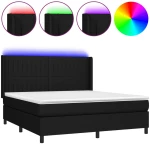 ΚΡΕΒΑΤΙ BOXSPRING ΜΕ ΣΤΡΩΜΑ & LED ΜΑΥΡΟ 160X200 ΕΚ. ΥΦΑΣΜΑΤΙΝΟ 3138487