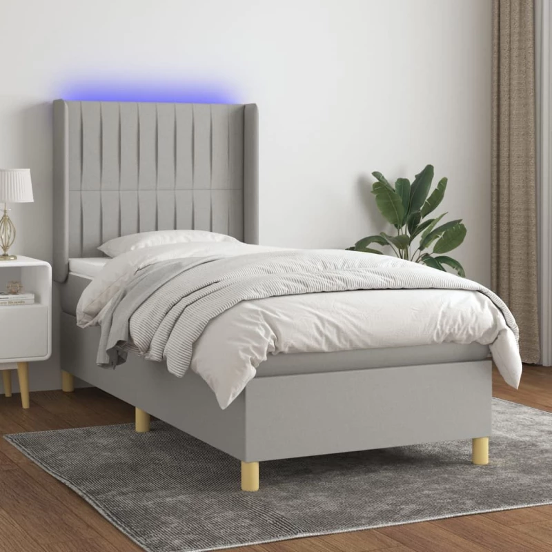ΚΡΕΒΑΤΙ BOXSPRING ΜΕ ΣΤΡΩΜΑ & LED ΑΝ.ΓΚΡΙ 80X200 ΕΚ. ΥΦΑΣΜΑΤΙΝΟ 3138989