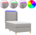 ΚΡΕΒΑΤΙ BOXSPRING ΜΕ ΣΤΡΩΜΑ & LED ΑΝ.ΓΚΡΙ 100X200ΕΚ. ΥΦΑΣΜΑΤΙΝΟ 3139013