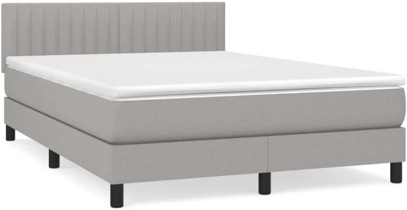ΚΡΕΒΑΤΙ BOXSPRING ΜΕ ΣΤΡΩΜΑ ΑΝΟΙΧΤΟ ΓΚΡΙ 140X200 ΕΚ. ΥΦΑΣΜΑΤΙΝΟ 3140217
