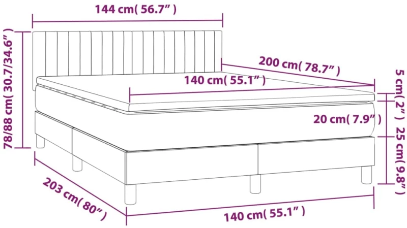 ΚΡΕΒΑΤΙ BOXSPRING ΜΕ ΣΤΡΩΜΑ ΑΝΟΙΧΤΟ ΓΚΡΙ 140X200 ΕΚ. ΥΦΑΣΜΑΤΙΝΟ 3140217