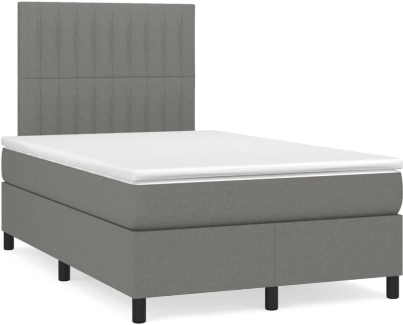 ΚΡΕΒΑΤΙ BOXSPRING ΜΕ ΣΤΡΩΜΑ ΣΚΟΥΡΟ ΓΚΡΙ 120X200 ΕΚ. ΥΦΑΣΜΑΤΙΝΟ 3141922