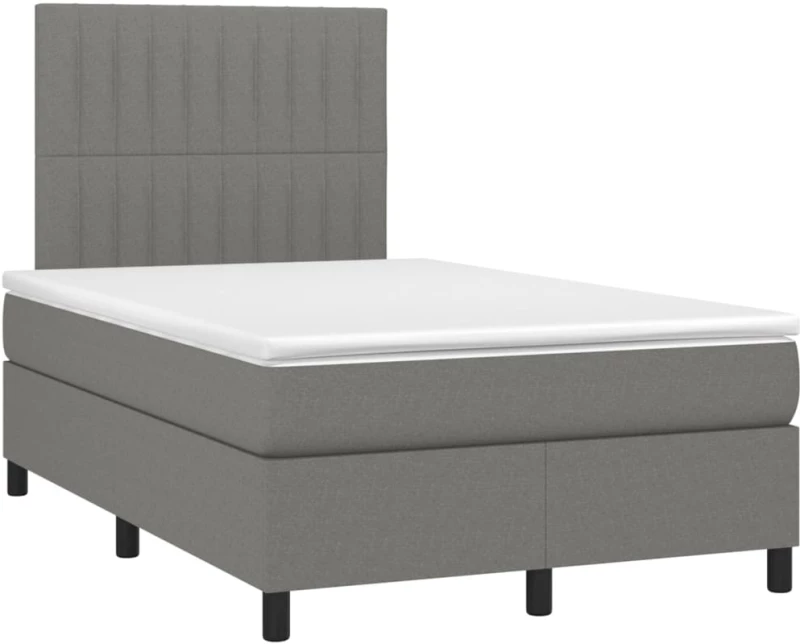ΚΡΕΒΑΤΙ BOXSPRING ΜΕ ΣΤΡΩΜΑ ΣΚΟΥΡΟ ΓΚΡΙ 120X200 ΕΚ. ΥΦΑΣΜΑΤΙΝΟ 3141922