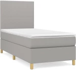 ΚΡΕΒΑΤΙ BOXSPRING ΜΕ ΣΤΡΩΜΑ ΑΝΟΙΧΤΟ ΓΚΡΙ 100X200 ΕΚ. ΥΦΑΣΜΑΤΙΝΟ 3142153